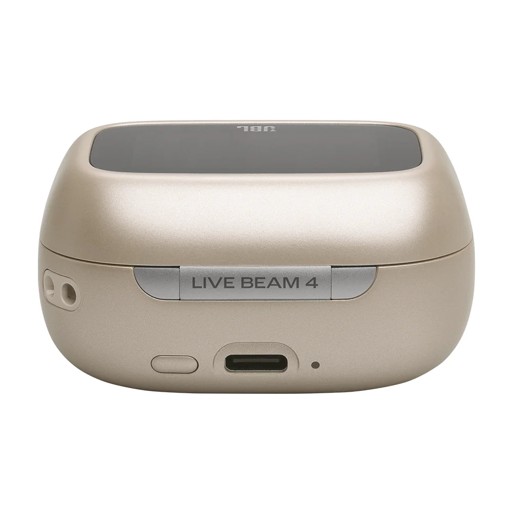 Audífonos In-Ear True Wireless JBL Live Beam 4 Cancelación Ruido Case con Pantalla Champagne - JBLLIVEBEAM4CPGAM