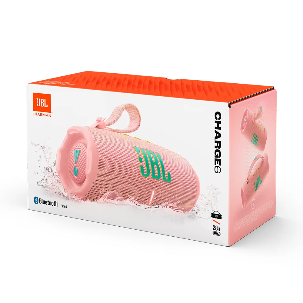Parlante Portátil Bluetooth JBL Charge 6 Resistente al Agua IP68 Batería hasta 28h Rosa - JBLCHARGE6PINKAM