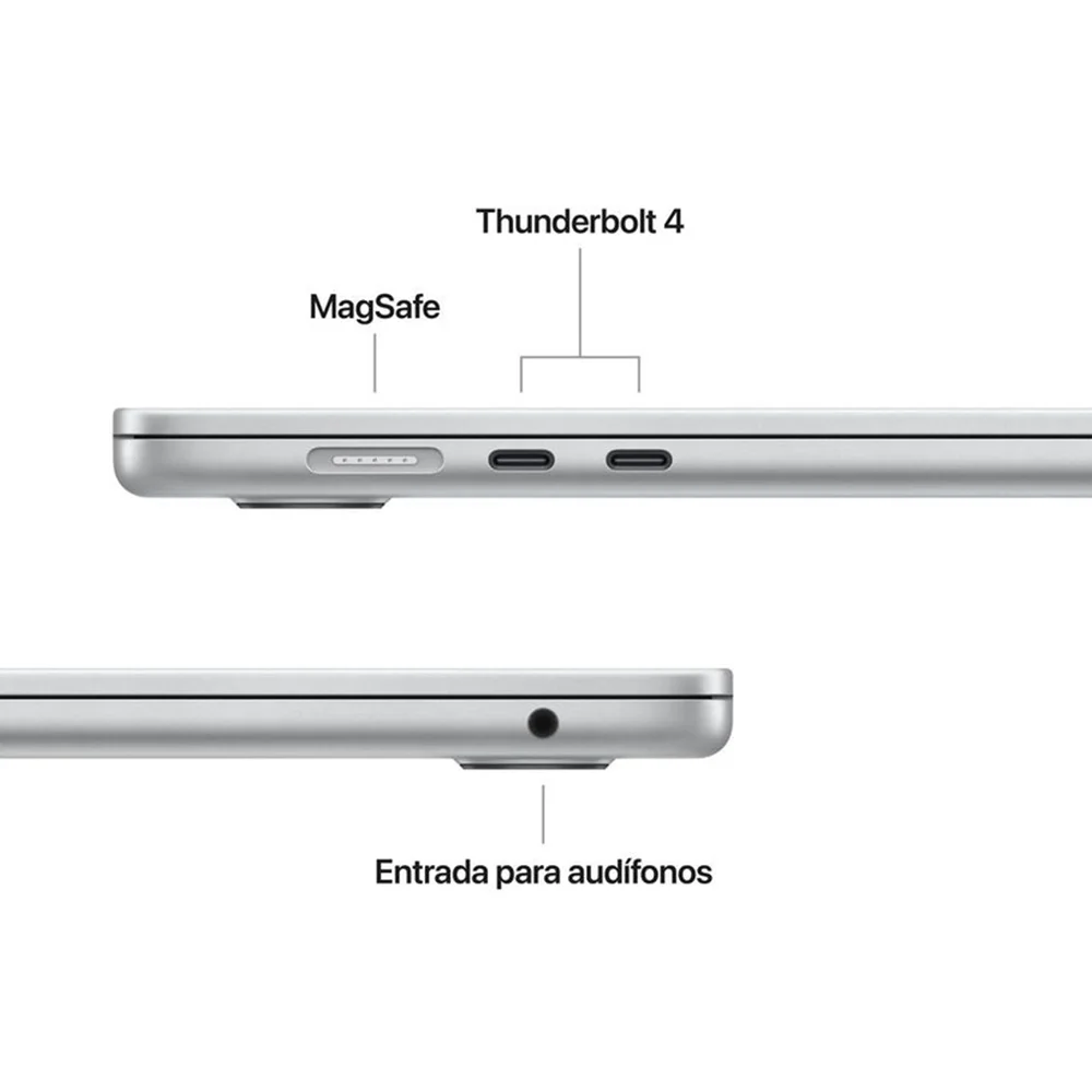 Laptop Apple MacBook Air 15.3" Liquid Retina (Chip M5 CPU 10c, GPU 10c, 16GB, 512GB SSD, macOS) - Plata (MDV94E/A)