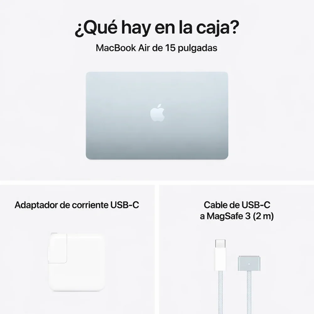 Laptop Apple MacBook Air 15.3" Liquid Retina (Chip M5 CPU 10c, GPU 10c, 16GB, 1TB SSD, macOS) - Plata (MDVA4E/A)
