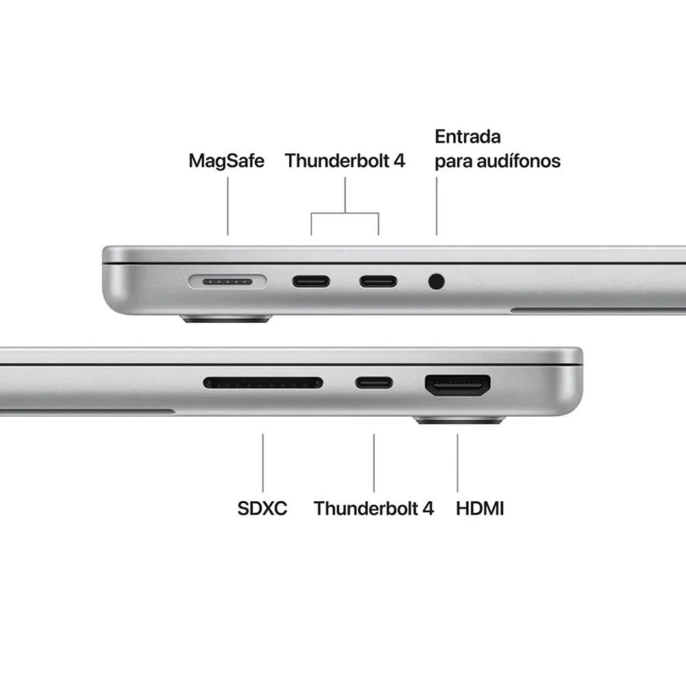 Laptop Apple MacBook Pro 14.2" Liquid Retina XDR (Chip M5 CPU 10c, GPU 10c, 16GB, 1TB SSD, macOS) - Plata (MDE54E/A)