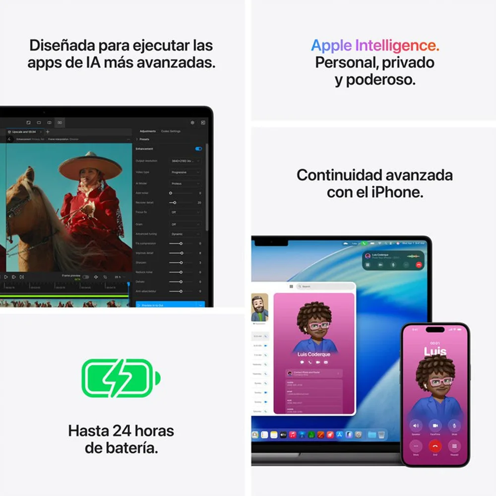 Laptop Apple MacBook Pro 16.2" Liquid Retina XDR (M5 Pro 10c, 16c GPU, 24GB, 1TB SSD, macOS) - Negro Espacial (MGEA4E/A)