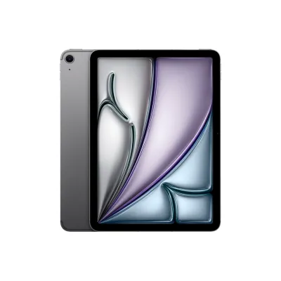 Tablet Apple iPad Air de 11" Liquid Retina con chip M4, 12GB RAM, 128GB, Wi-Fi y datos móviles 5G en acabado gris espacial.