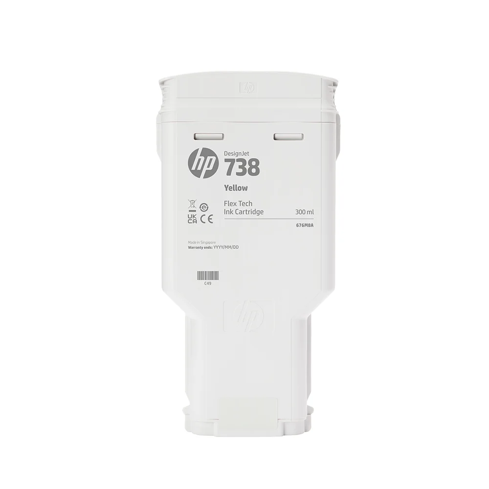 Cartucho de Tinta HP 738 Amarillo 300ml | Para DesignJet T850, T950 - 676M8A