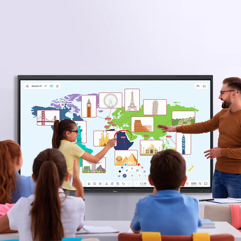 Pantalla Interactiva Optoma 5653RK 65" 4K UHD 3840×2160 | LAN + Wi-Fi | para Aulas y Empresas