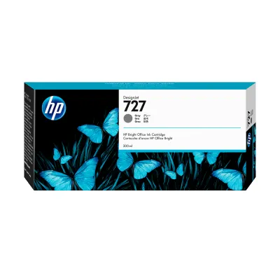 Cartucho de Tinta HP 727 Gris 300ml | Para DesignJet T920, T1500, T2500 - F9J80A
