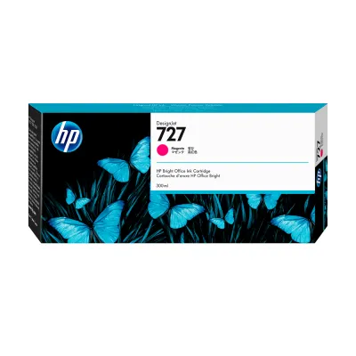 Cartucho de Tinta HP 727 Magenta 300ml | Para DesignJet T920, T1500, T2500 - F9J77A