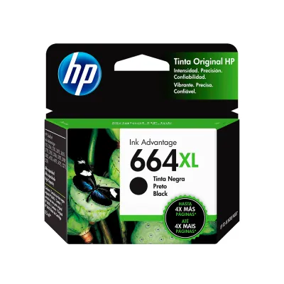 Cartucho de Tinta HP 664XL Negro 8.5ml | Para DeskJet Ink Advantage 1115, 2135, 3635 - F6V31AL
