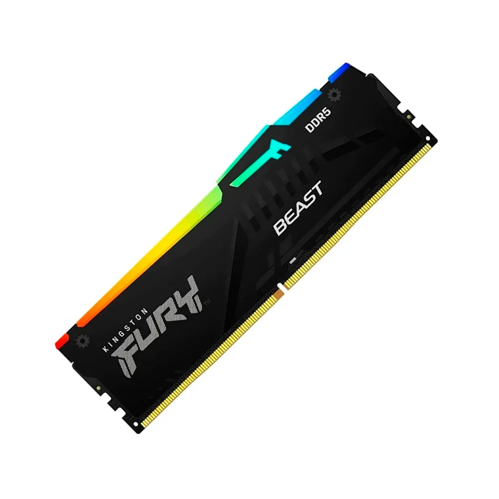 Memoria RAM Kingston Fury Beast RGB | 16GB DDR5-6400MHz | CL32 | 1.4V | DIMM 288-Pin | 1Rx8 | RGB