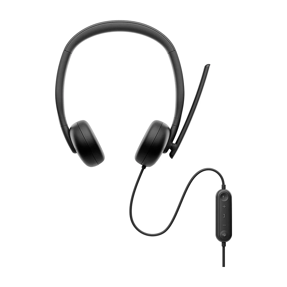 Auriculares con Micrófono Dell Pro Wired WH3024 | Cancelación Ruido IA, USB-C con Adaptador A, Teams - 520-BBDS