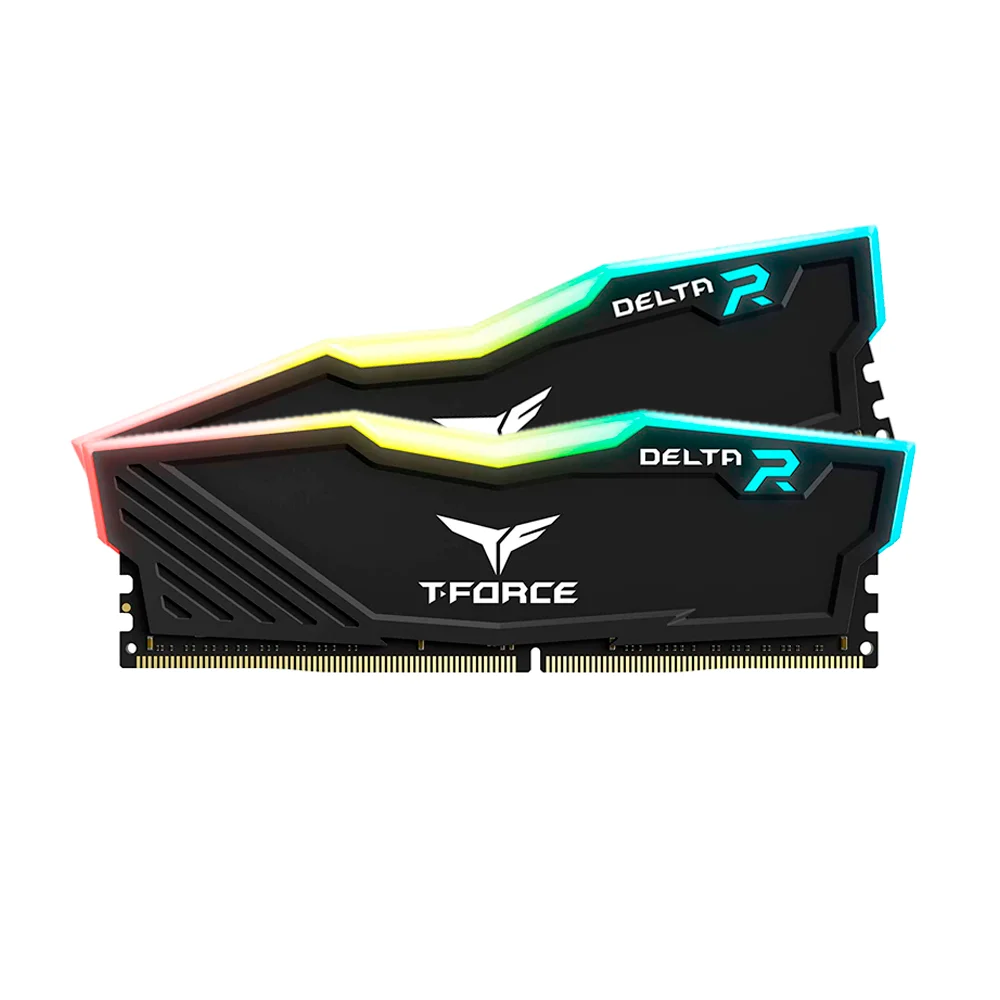 Kit Memoria RAM TeamGroup T-Force Delta RGB | 16GB (2x8GB) DDR4-3600MHz | CL18 | 1.35V | DIMM 288-Pin | RGB | Negro