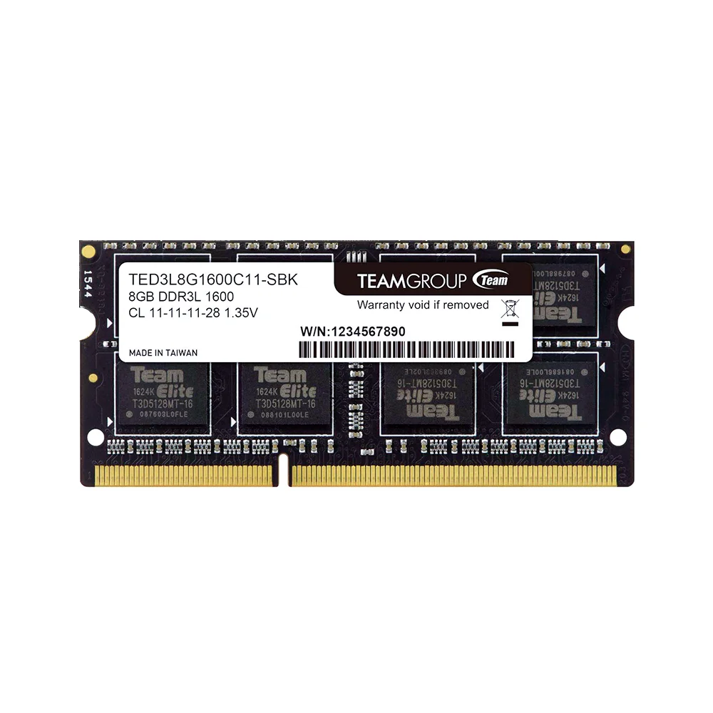 Memoria RAM TeamGroup Elite | 8GB DDR3L-1600MHz | CL11 | 1.35V | SODIMM 204-Pin