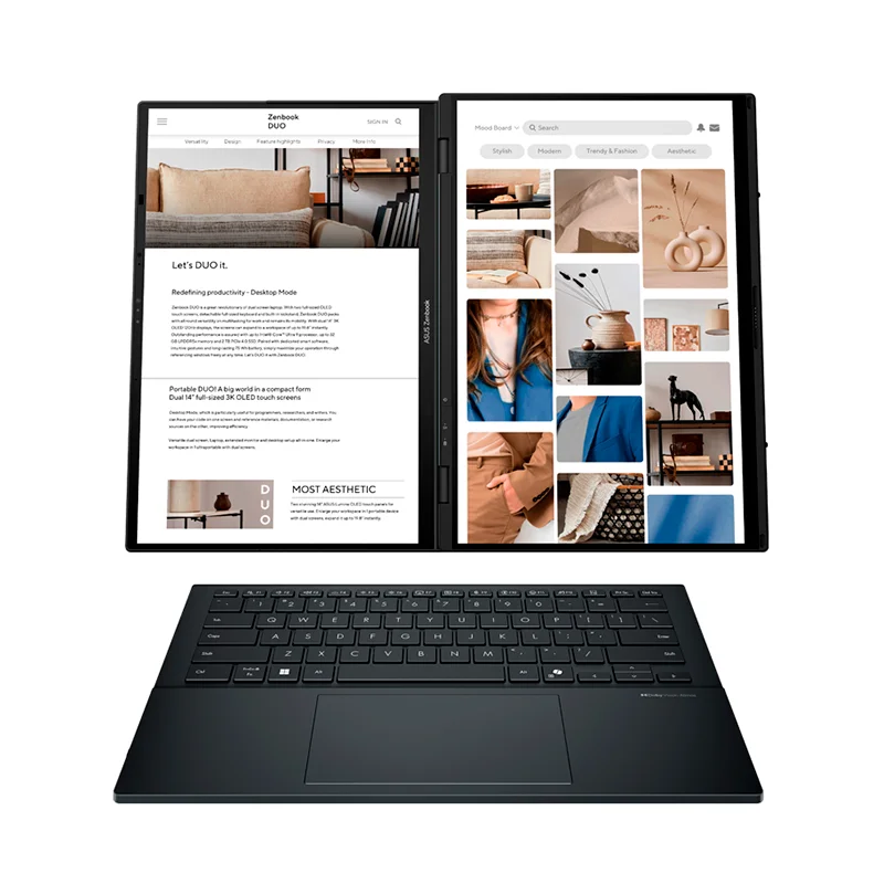 Laptop ASUS Zenbook Duo UX8406 (90NB14X1-M007Y0) | Core Ultra 9-285H | 32GB LPDDR5X | 1TB SSD | Gráficos Intel Arc | 14″ 3K OLED Dual
