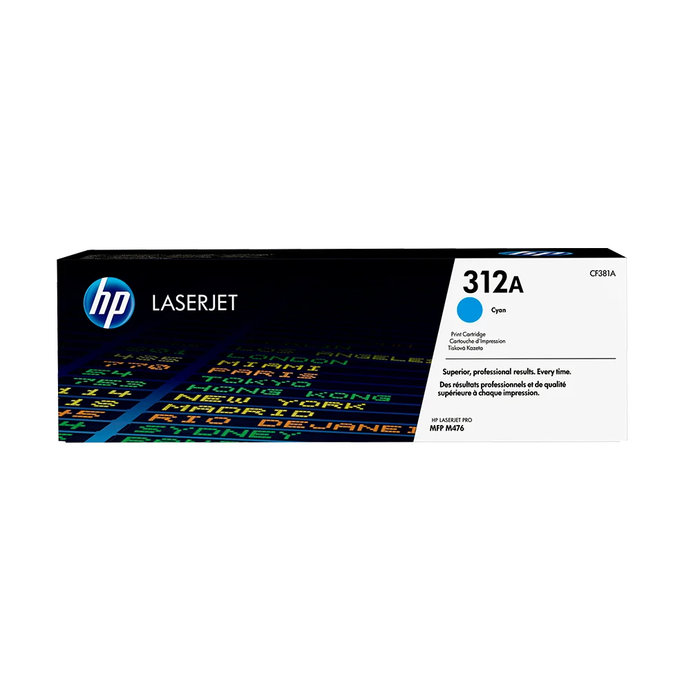 Tóner HP 312A Cian Original CF381A para HP LaserJet
