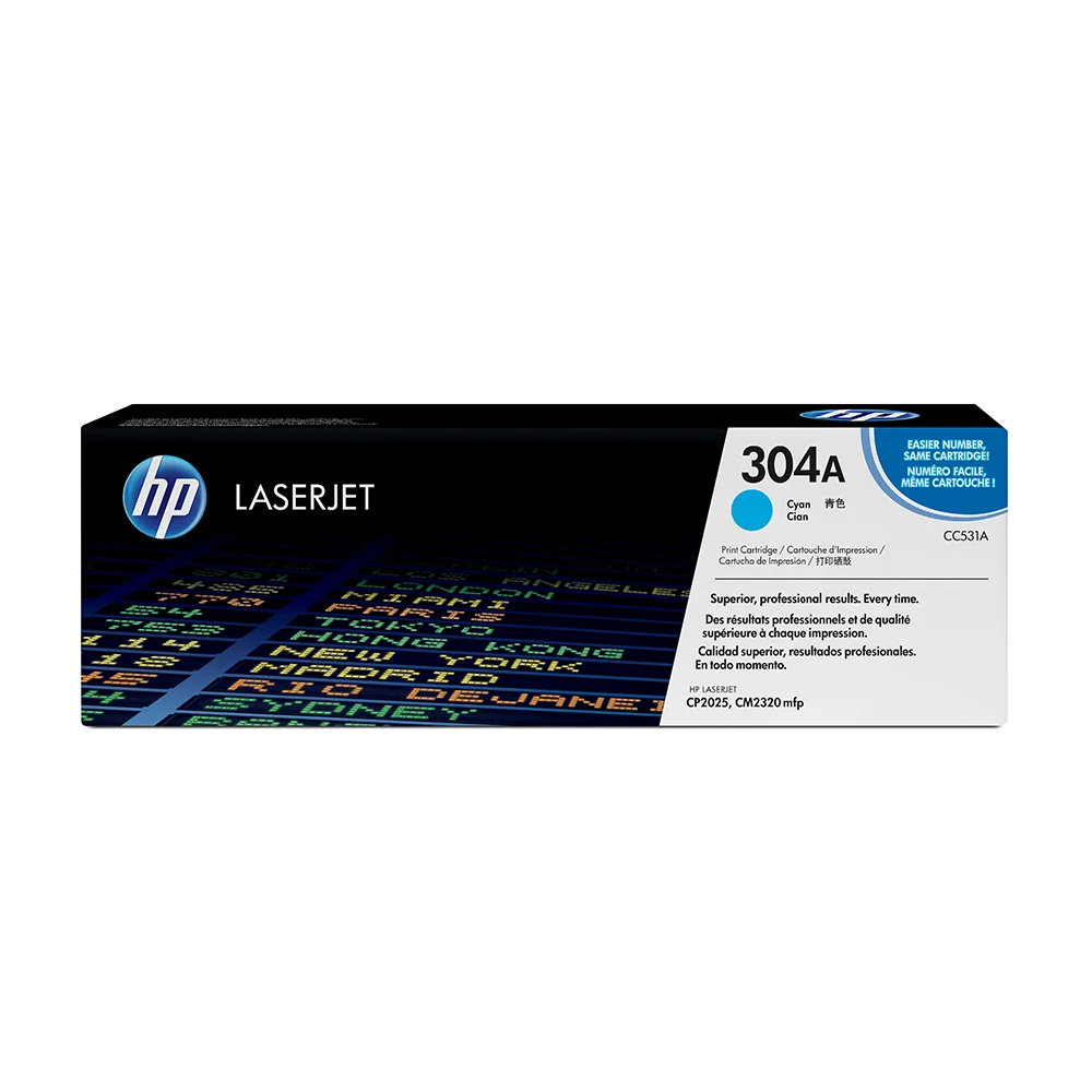 Tóner HP 304A Cian Original CC531A para HP LaserJet