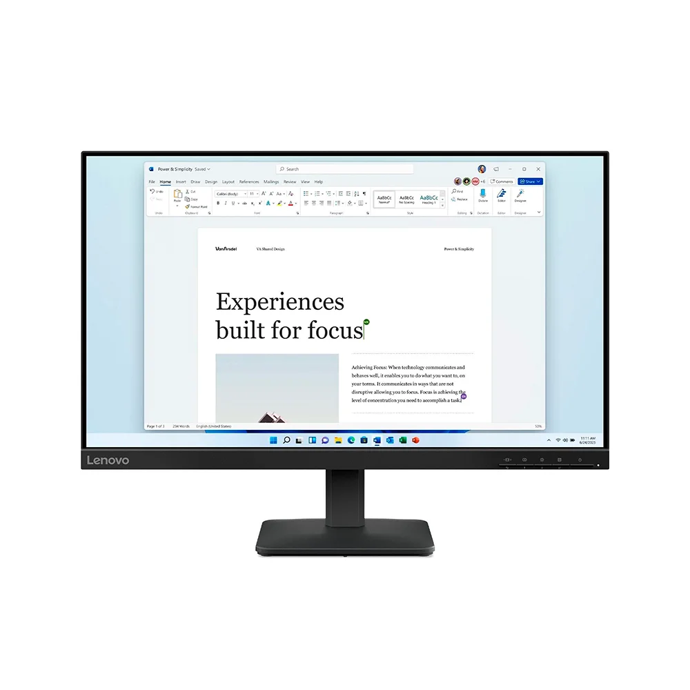 Monitor Lenovo L24-4e (68C2KAC1LA) | 23.8" FHD (1920×1080) IPS | 48-100 Hz | HDMI + DP