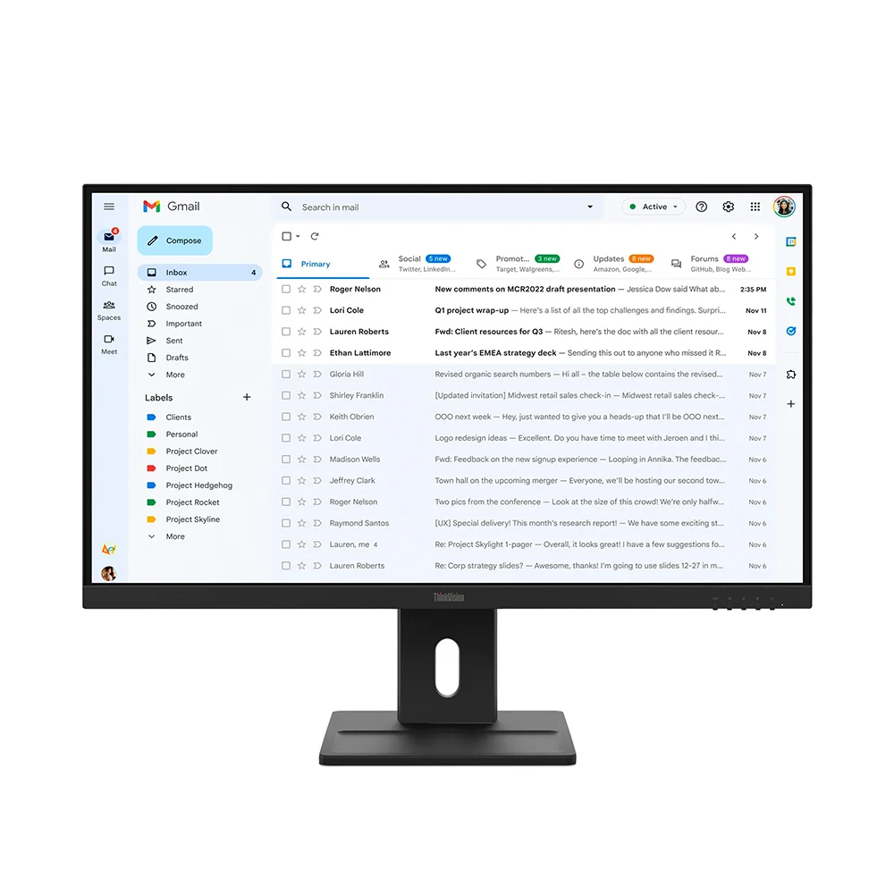Monitor Lenovo ThinkVision E27-40 (64BCMAR4LA) | 27" FHD (1920×1080) IPS | 100 Hz | HDMI + DP