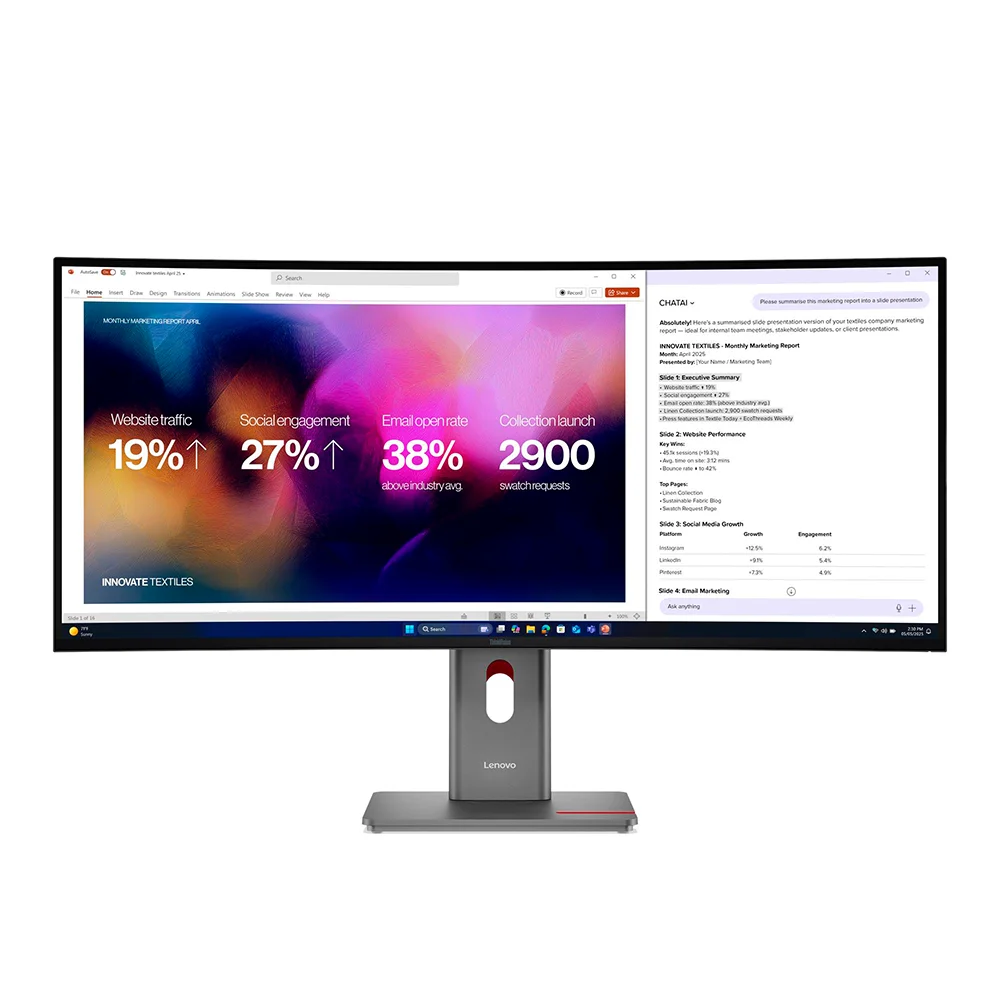 Monitor Lenovo ThinkVision P40WD-40 (64B4GAR1LA) | 39.7" 5K2K (5120×2160) IPS | 24-120 Hz | Thunderbolt 4 + DP + HDMI