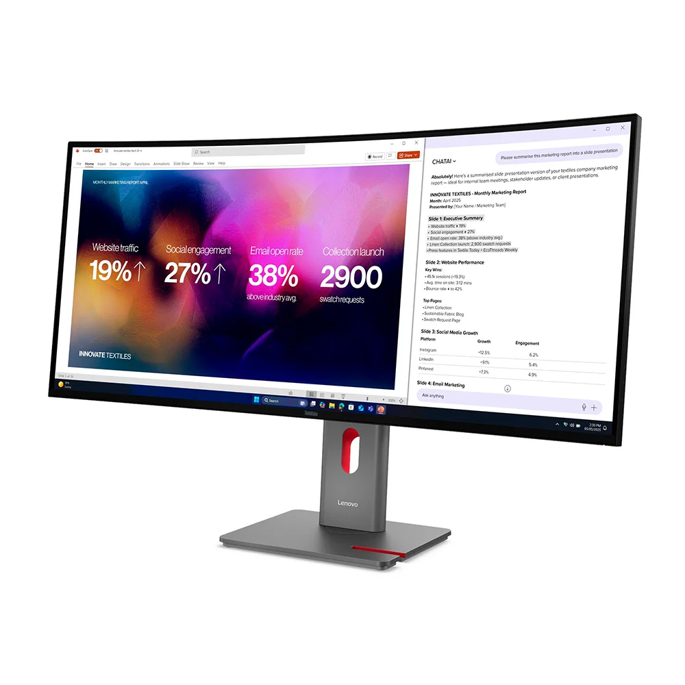 Monitor Lenovo ThinkVision P40WD-40 (64B4GAR1LA) | 39.7" 5K2K (5120×2160) IPS | 24-120 Hz | Thunderbolt 4 + DP + HDMI