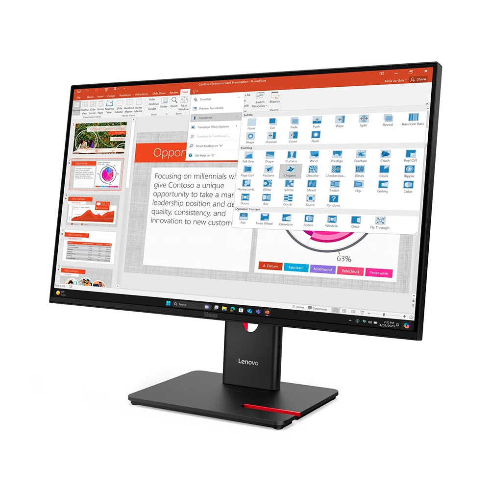 Monitor Lenovo ThinkVision T27-40 (64A5MAR6LA) | 27" FHD (1920×1080) IPS | 120 Hz | HDMI + DP
