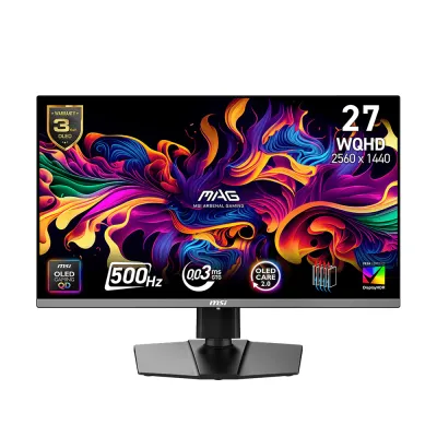 Monitor MSI MAG (9S6-3CE41H-004) | 26.5" WQHD (2560×1440) QD-OLED | 500 Hz | 0.03 ms GtG | HDMI 2.1 + DP