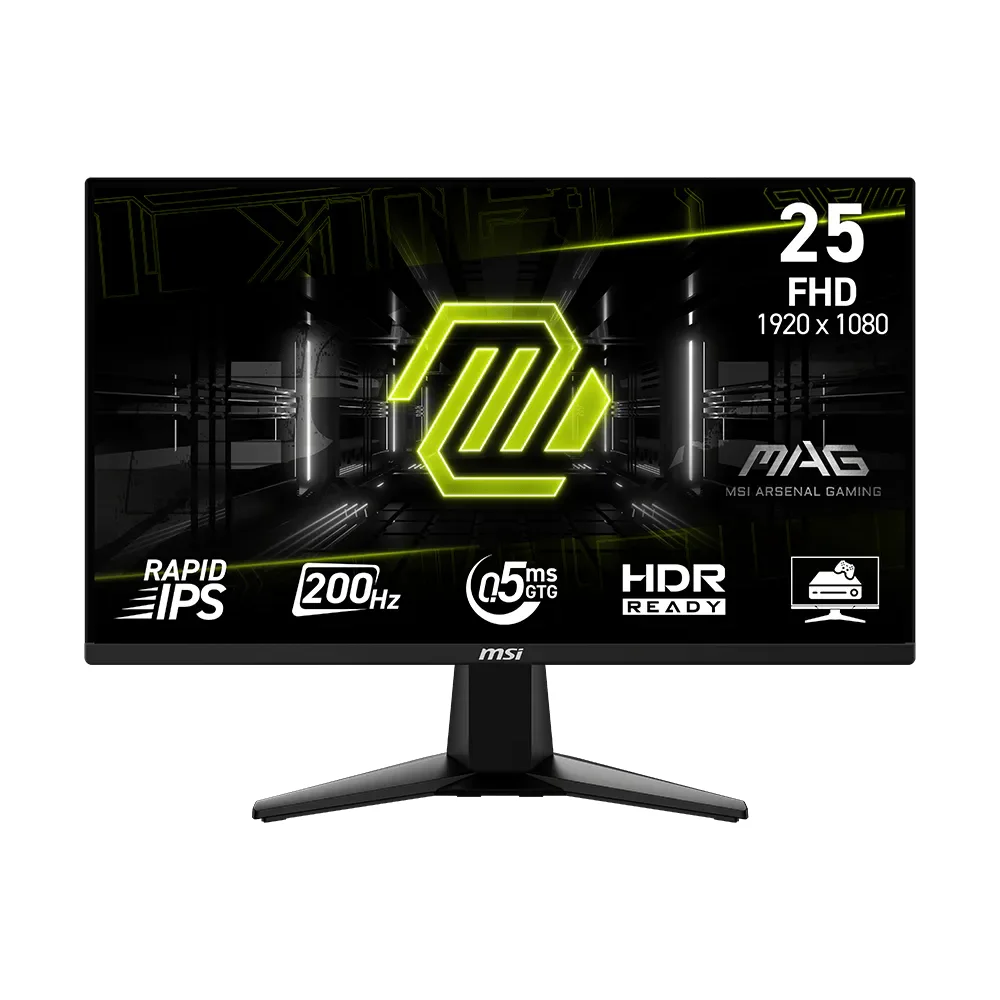 Monitor MSI MAG (MAG 255F) | 24.5" FHD (1920×1080) Rapid IPS | 200 Hz | 0.5 ms GtG | HDMI + DP