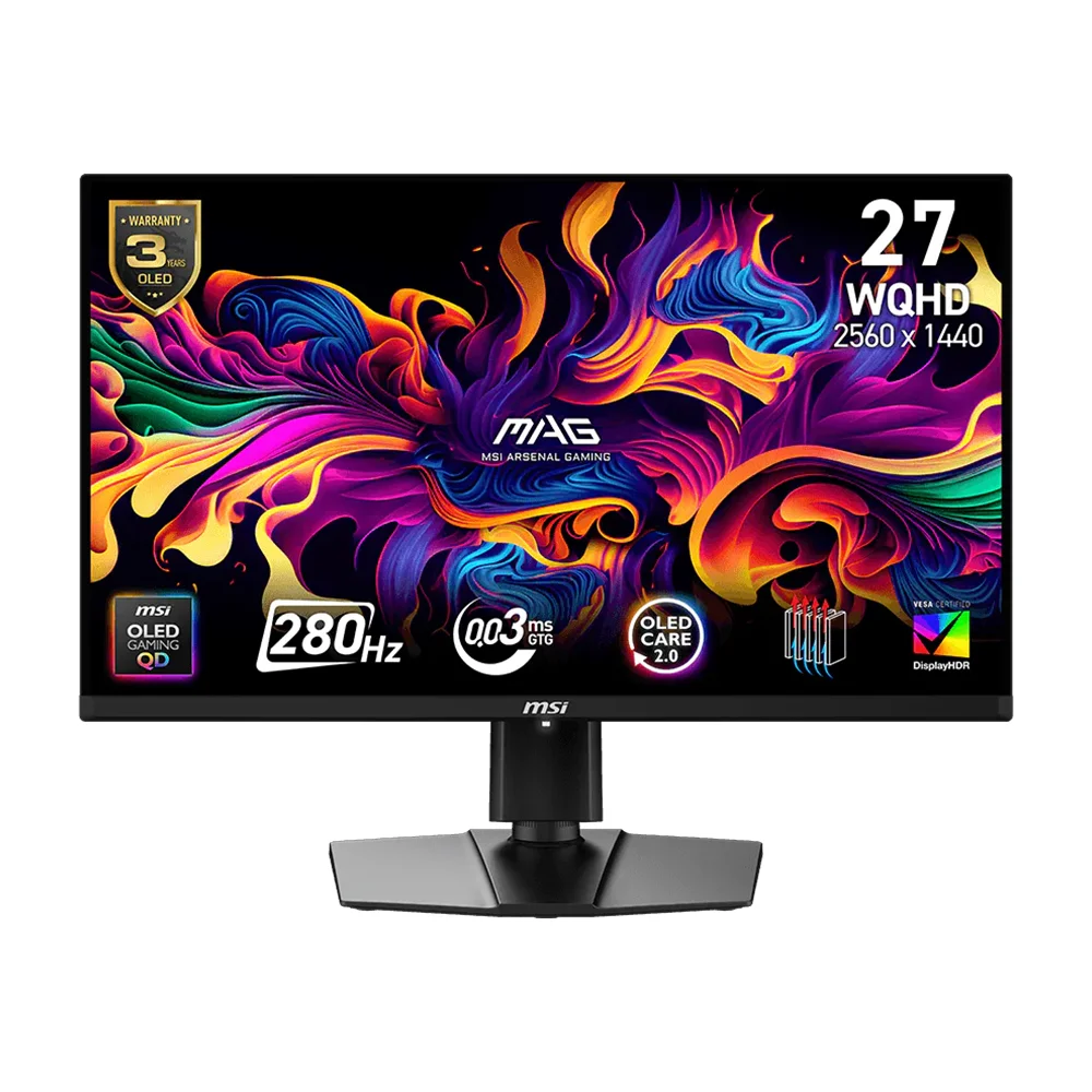 Monitor MSI MAG (9S6-3CF19T-001) | 26.5" WQHD (2560×1440) QD-OLED | 280 Hz | 0.03 ms GtG | HDMI 2.1 + DP