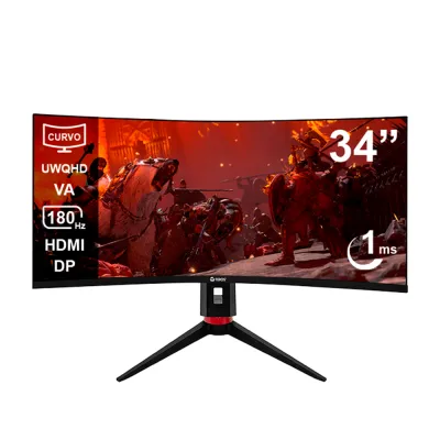Monitor Teros (TE-3412G) | 34" UWQHD (3440×1440) VA Curvo | 180 Hz | HDMI + DP