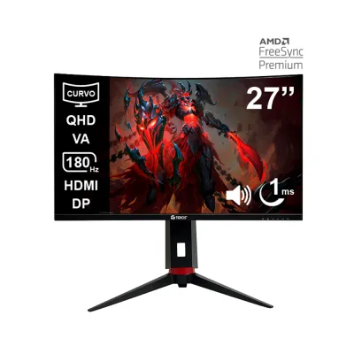 Monitor Teros (TE-2767G) | 27" QHD (2560×1440) VA Curvo | 180 Hz | HDMI + DP