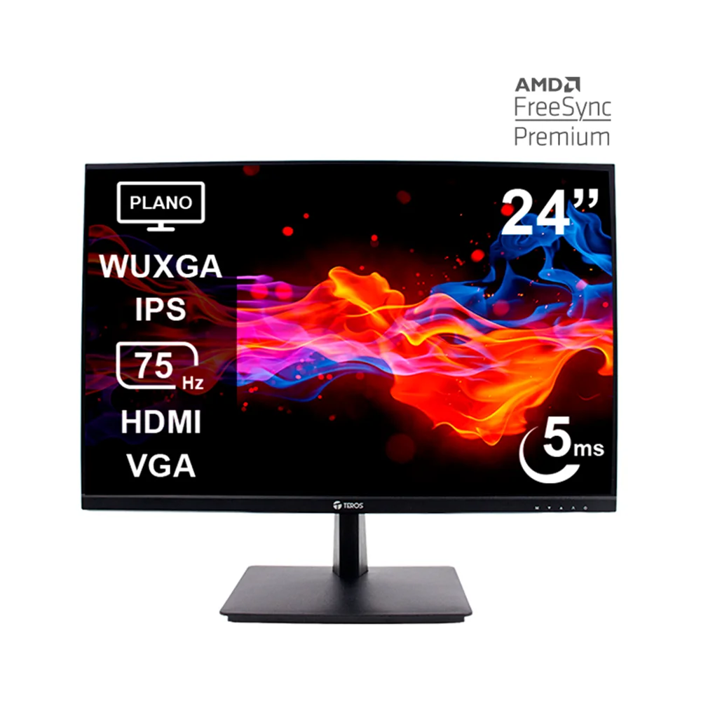 Monitor Teros (TE-2419CS) | 24" WUXGA (1920×1200) IPS | 75 Hz | HDMI + DP + VGA