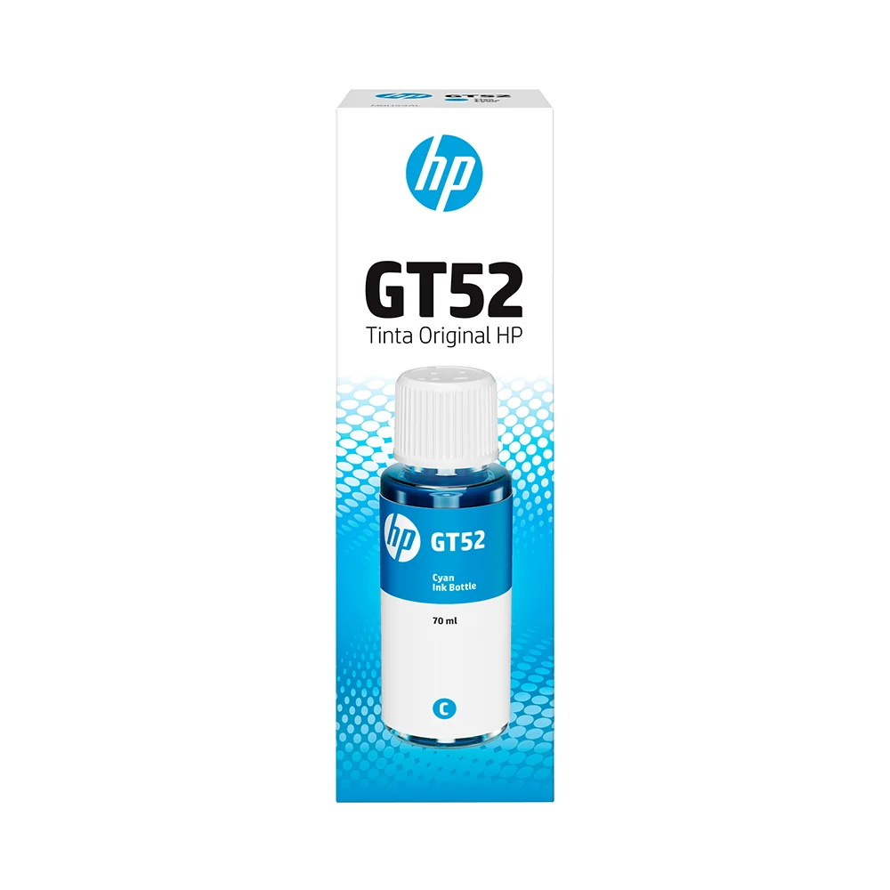 Botella de tinta original HP GT52 cian de 70 ml (M0H54AL)