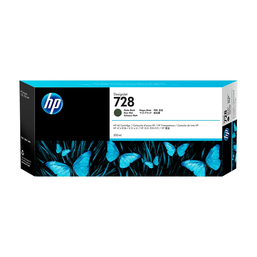 Cartucho de tinta HP DesignJet 728 negro mate de 300 ml (F9J68A)