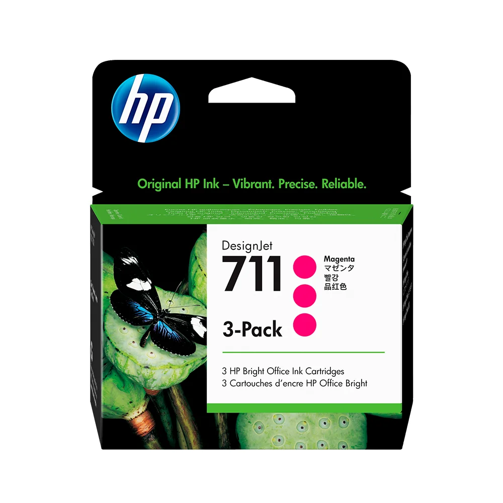 Pack de 3 cartuchos de tinta HP DesignJet 711 magenta de 29 ml (CZ135A)