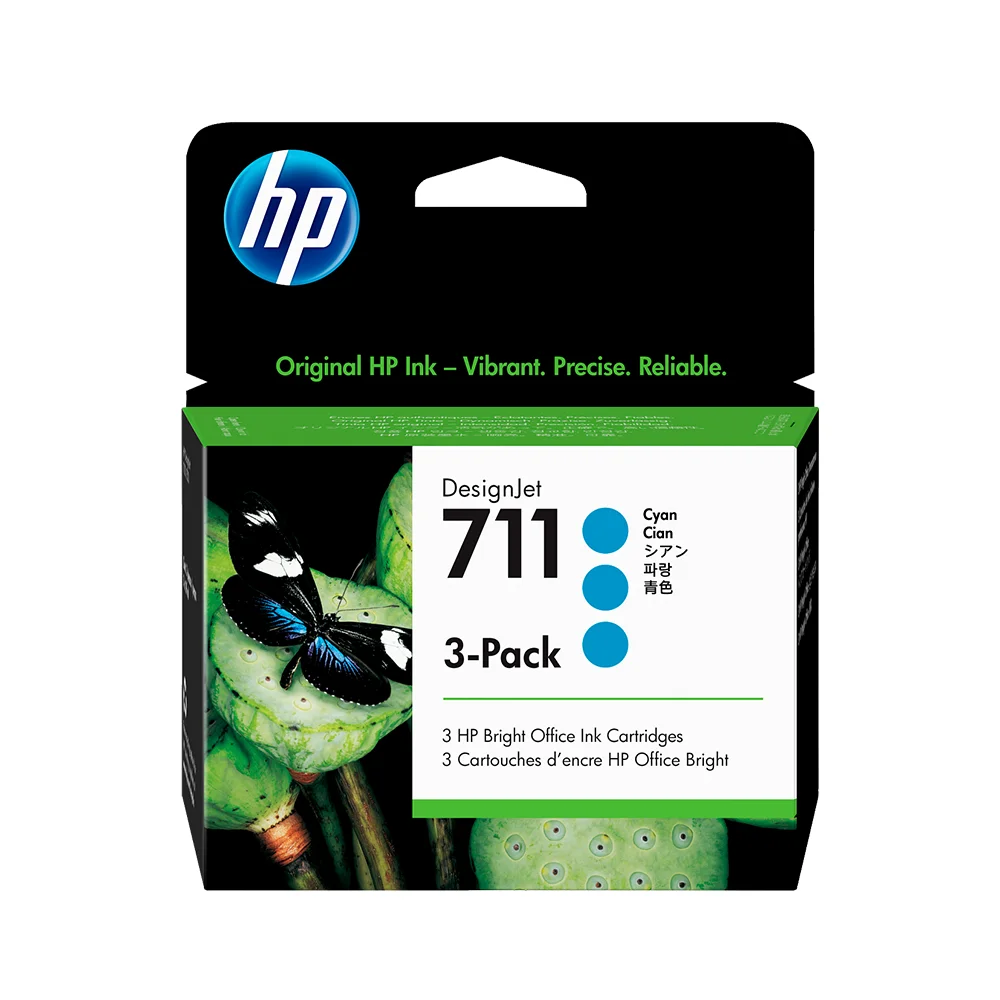 Pack de 3 cartuchos de tinta HP DesignJet 711 cian de 29 ml (CZ134A)