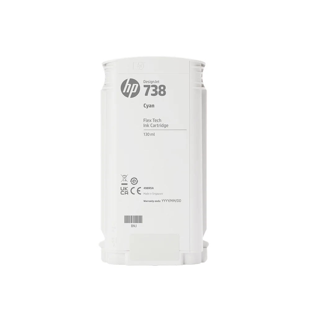 Cartucho de tinta HP DesignJet 738 cian de 130 ml (498N5A)