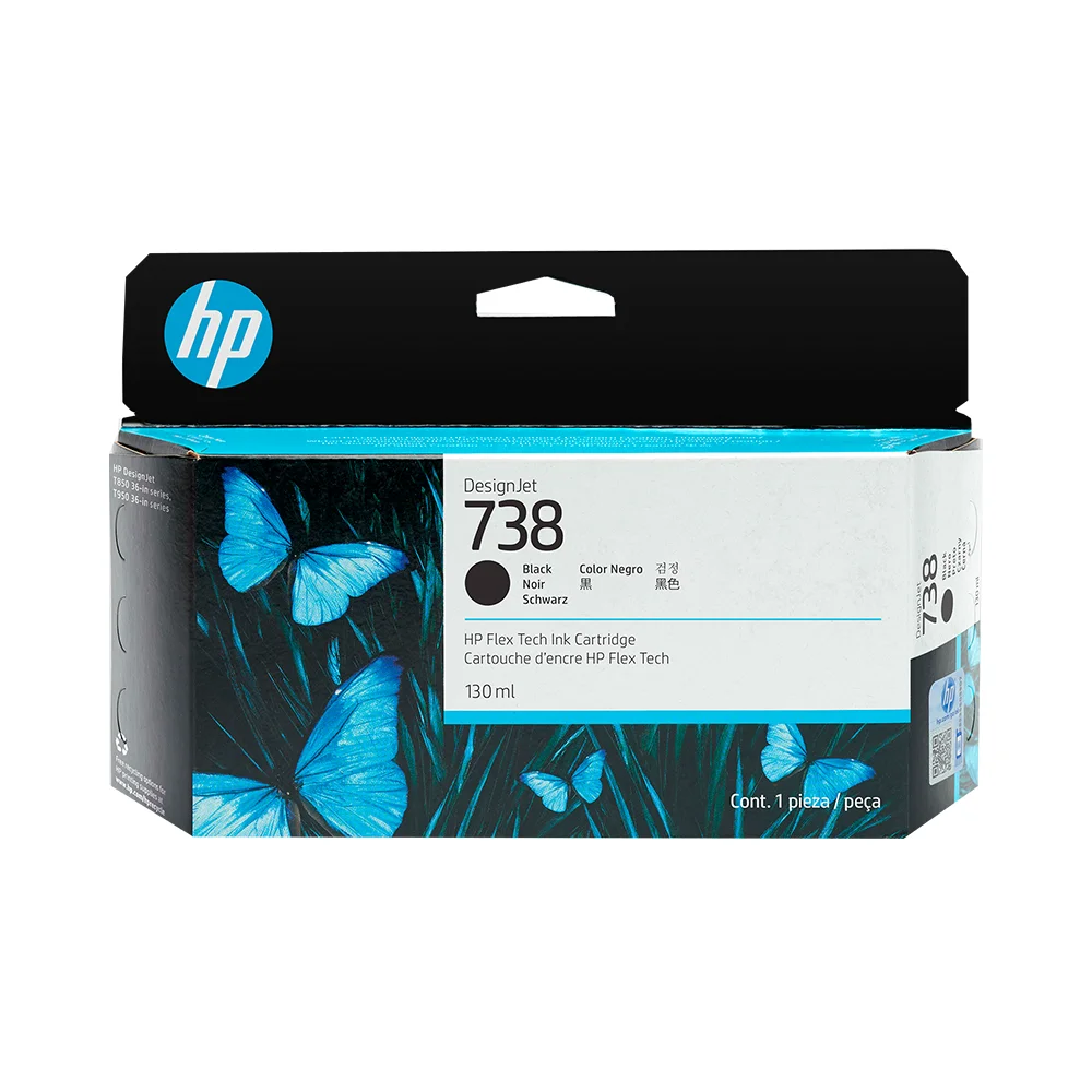 Cartucho de tinta HP DesignJet 738 negro de 130 ml (498N4A)