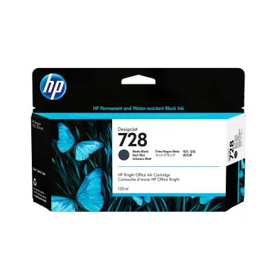 Cartucho de tinta HP DesignJet 728 negro mate de 130 ml (3WX25A)