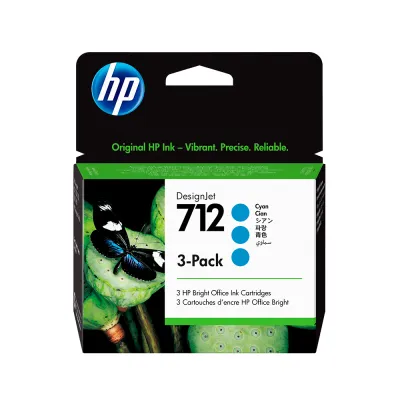 Pack de 3 cartuchos de tinta HP DesignJet 712 cian de 29 ml (3ED77A)