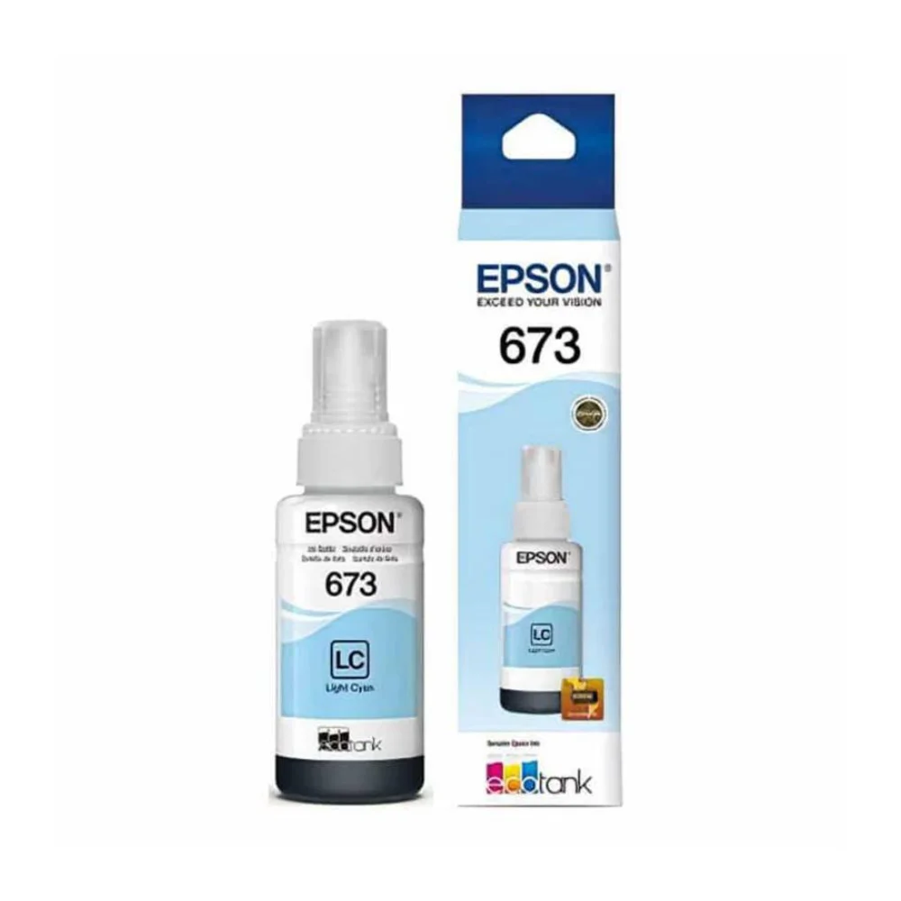 Botella de tinta Epson T673 Cian Claro EcoTank L800 (T673520-AL)