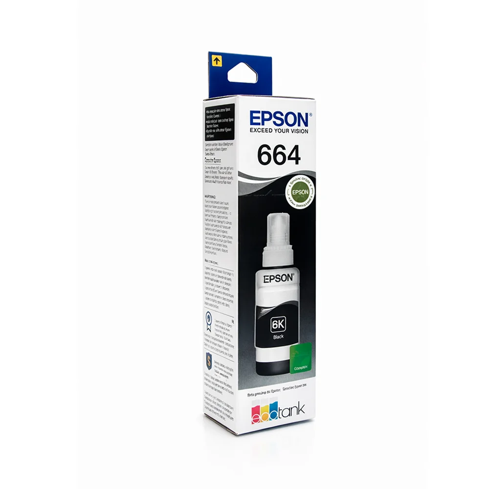 Botella de tinta Epson T664 Negro (T664120-AL)