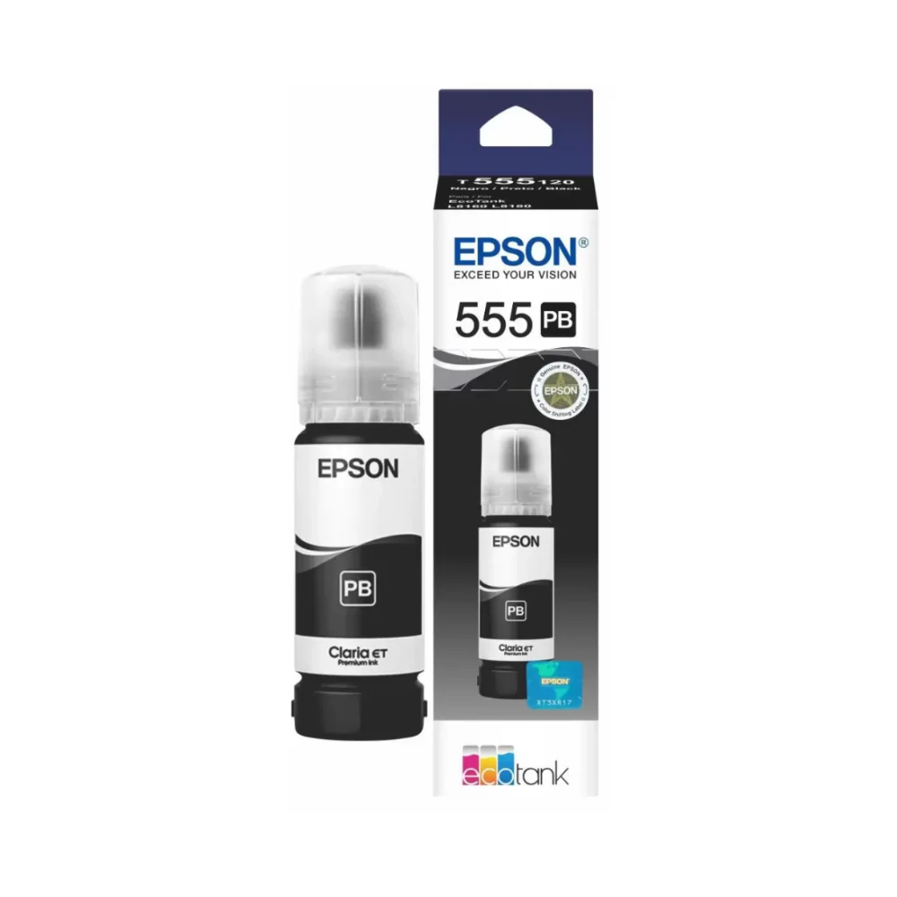 Botella de tinta Epson T555 Negro Fotográfico EcoTank L8160 (T555120-AL)