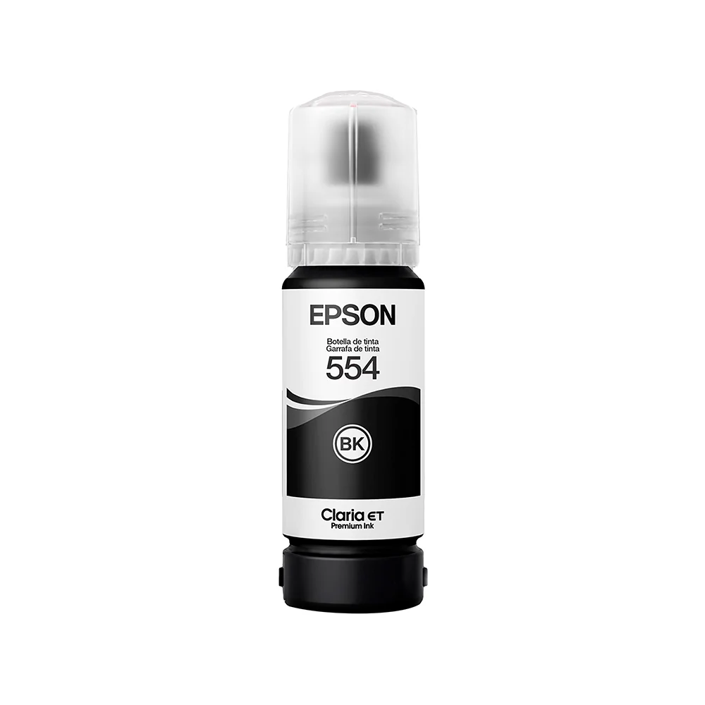 Botella de tinta Epson T554 Negro Pigmentado EcoTank L8160 (T554120-AL)