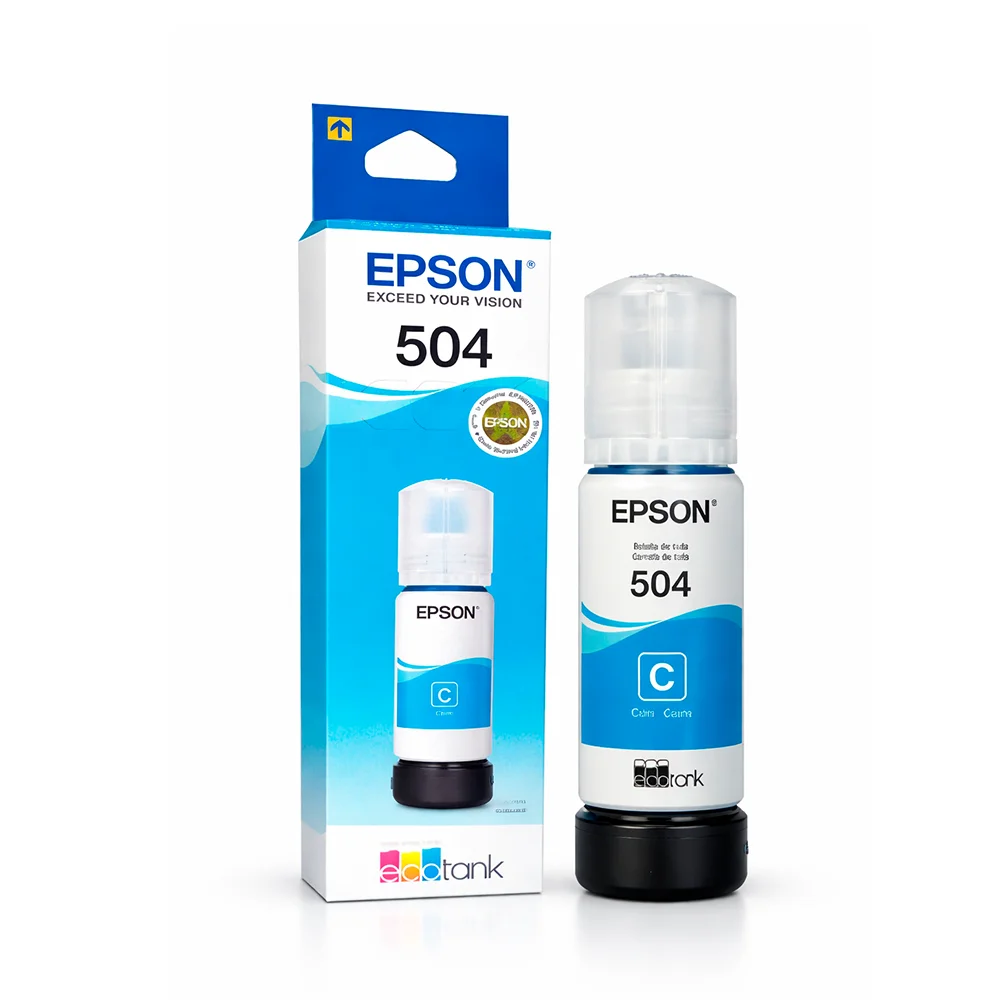 Botella de tinta Epson T504 Cian (T504220-AL)