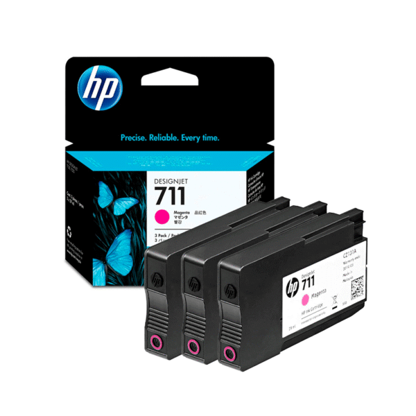 Pack de 3 Cartuchos de Tinta HP DesignJet 711 | Magenta | 3x29 ml