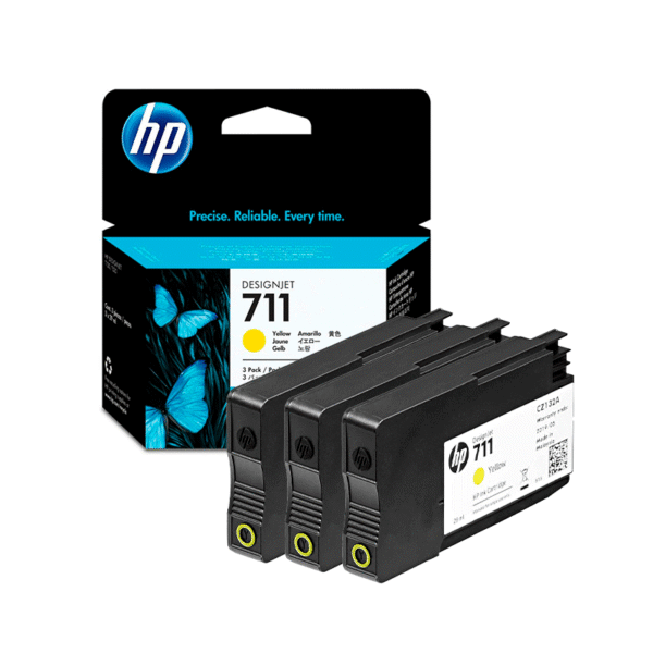 Pack de 3 Cartuchos de Tinta HP DesignJet 711 | Amarillo | 3x29 ml