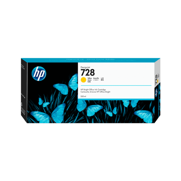 Cartucho de Tinta HP DesignJet 728 | Amarillo | 300 ml | F9K15A