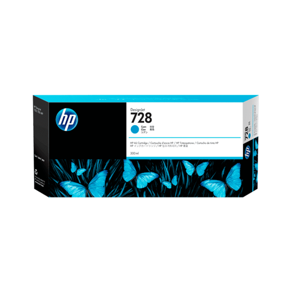 Cartucho de Tinta HP DesignJet 728 | Cian | 300 ml | F9K17A